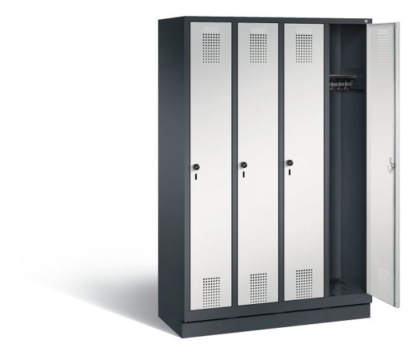 C+P garderobe Evolo, H1800xW1190xD500mm, kleur: zwartgrijs/lichtgrijs, 48020-40 S10140