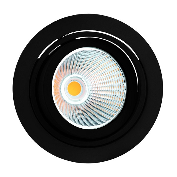 rutec Projekt CORU - 80K LED - inbouwspot, cardanisch, rond, IP20 - zwart, 1 - vlam, PEG508