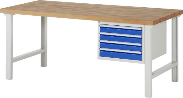 RAU werkbank serie 7000 - modulair ontwerp, onderbouwbak (4x laden), 2000x840x900 mm, 03-7133A1-209B4S.11