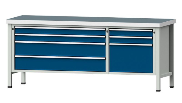 ANKE werkbanken kistwerkbank, model 288 V, 2000 x 700 x 850 mm, RAL 7035/5010, UBP 50 mm, 304.638