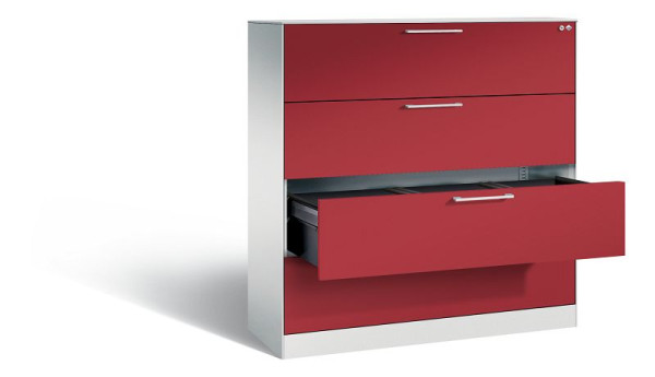 C+P hangarchiefkast Asisto, H1310xB1200xD435mm, kleur: lichtgrijs, beugelgreep, 146 021-413 S10003
