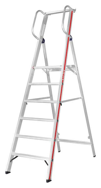 HYMER platformladder met leuning, 6 treden, stahoogte 1,40 m, 808006