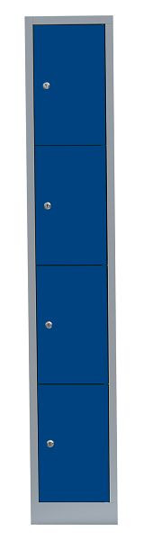Lüllmann stalen compartimentenkast, 1800 x 315 x 500 mm, lichtgrijs/gentiaanblauw, 520411