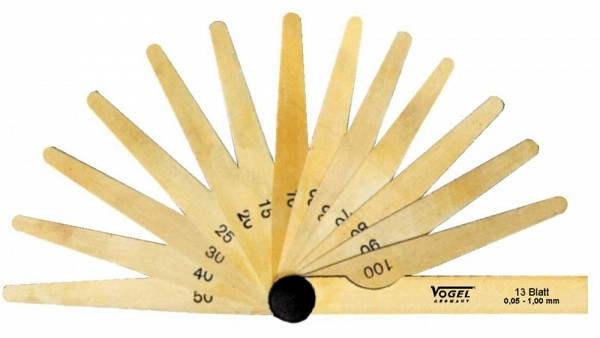 Vogel Germany voelermaatset, messing, 0,05 - 1,00 mm, 20 platen, 414107
