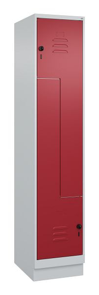 C+P Z-Spind Classic PLUS, C Z-Spind, Classic PLUS, Sockel, 2 Abteile, 1950x400x500mm, 7035/3003, Drehriegel, 080023-122 S10001