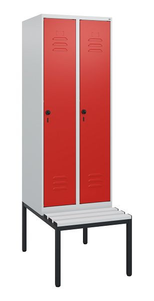 C+P luierkluis Classic PLUS, met onderbank, 2 vakken, 1950x600x815mm, 7035/3020, draaibare sluiting, 0800505-20 S10032