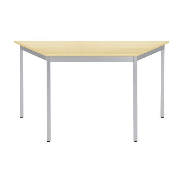 Bisley MULTI Desking multifunctionele tafel, trapezium 19 mm, MP esdoorn decor, aluminium frame, H 740 x B 1200 x D 600 mm, MTT1206MP300