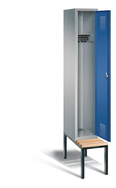C+P garderobe Evolo, H2090xW320xD815mm, kleur: wit aluminium / gentiaanblauw, 48050-10 S10160
