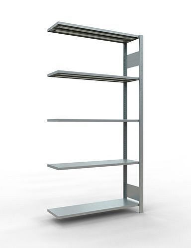 Schulte legbordstelling, aanbouwpaneel, 5 opbergniveaus, vakbelasting 150 kg, 1006 x 336 x 2000 mm, 278788