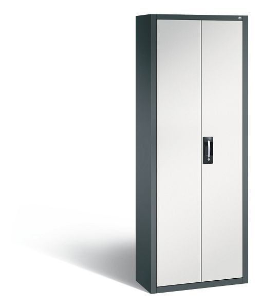 C+P tijdschriftenkast serie 13, H1980xB700xD300mm, kleur: antracietgrijs/lichtgrijs, verzonken handgreep, 133113A22 S10026