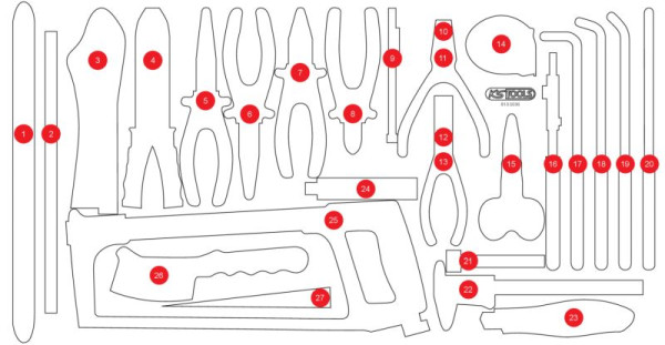 KS Tools Leeg schuiminzetstuk voor 813.0036, 813.0036-97
