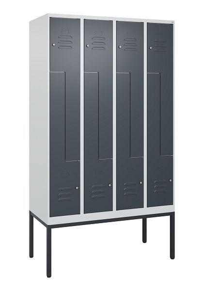 C+P Z-Spind Classic PLUS, Gestell, 8 Abteile, 2120x1200x500mm, 7035/7016, Zylinderschlösser, 0800337-408 S10023