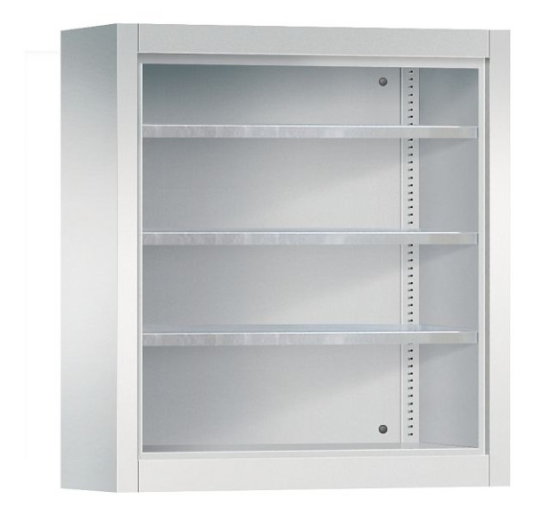 C+P stalen plank met achterwand serie 13, H830xB700xD300mm, kleur: lichtgrijs, 134013-02 S10000