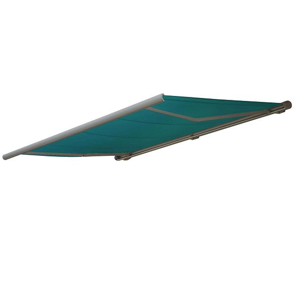 Mendler vervangingshoes voor luifel T124, volledige cassette vervangingshoes zonwering 5x3m, polyester blauw-groen, 76546