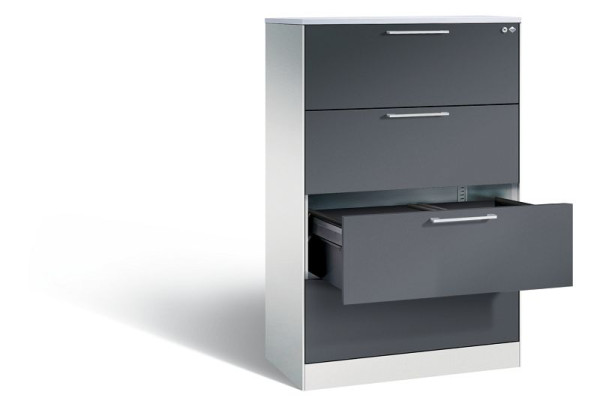 C+P Schubladenschrank Asisto, H1310xB800xT435 mm, Grau/Anthrazit/DBS Hellgrau, 146023-412 S10209