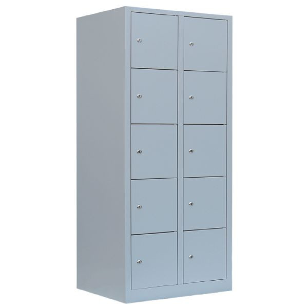 Lüllmann XL lockerkast, 2 compartimenten, 10 compartimenten, 1900 x 800 x 450 mm, lichtgrijs, 523920