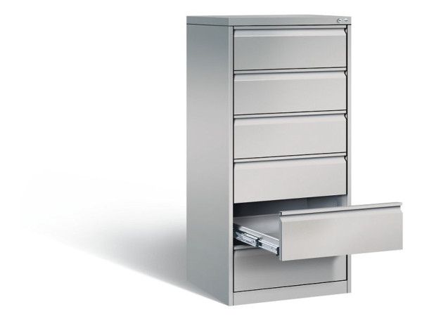 C+P archiefkast Acurado, H1357xB553xD590mm, kleur: wit aluminium, handgreep, 12736-322 S10004