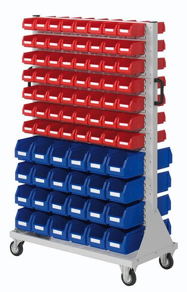 Bedrunka + Hirth trolley maat 4, 160 magazijnbakken, afmetingen in mm (BxDxH): 1000 x 500 x 1580, 04.01.3513