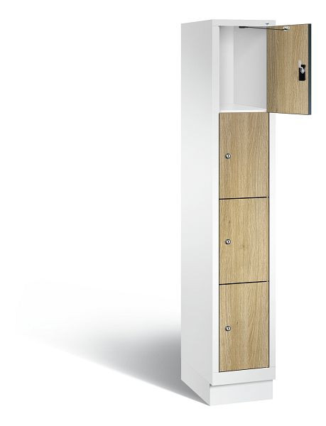 C+P lockerkast Evolo, H1800xB320xD500mm, kleur: verkeerswit / decor eiken Sereno, 48020-104 S10132