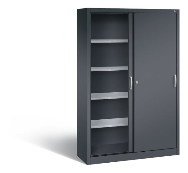 C+P schuifdeurkast Acurado, H1950xB1200xD400mm, kleur: zwart-grijs, beugelgreep, 2049-00 S10078