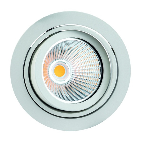 rutec Projekt CORU - 80K LED - inbouwspot, cardanisch, rond, IP20 - wit, 1 - vlam, PEG507