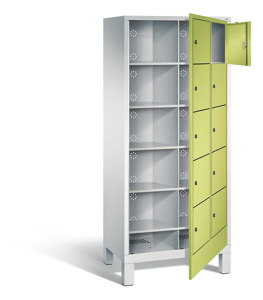 C+P wasverzamelkast Evolo, H1850xW810xD500mm, kleur: lichtgrijs / virid groen, 48060-205 S10092