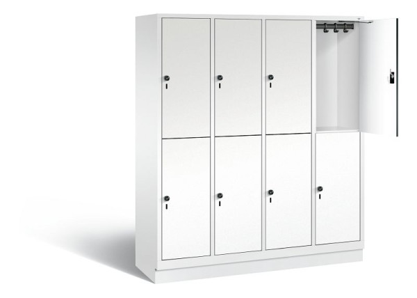 C+P locker 2-laags Evolo, H1800xB1590xD500mm, kleur: verkeerswit / decor wit, 48320-42 S10416