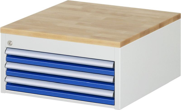 RAU ladekast serie 7000, B580 x D650 x H285 mm, 3 x lade afmeting L 3xH60 mm, massief beukenhouten blad, 03-L1.2A-B.11