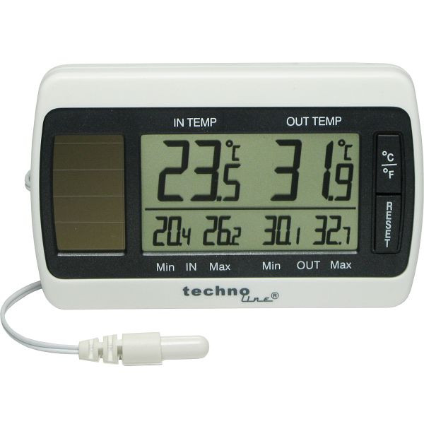 Technoline thermometer, afmetingen: 83 x 51 x 14 mm, binnen- en buitentemperatuurweergave, WS 7008
