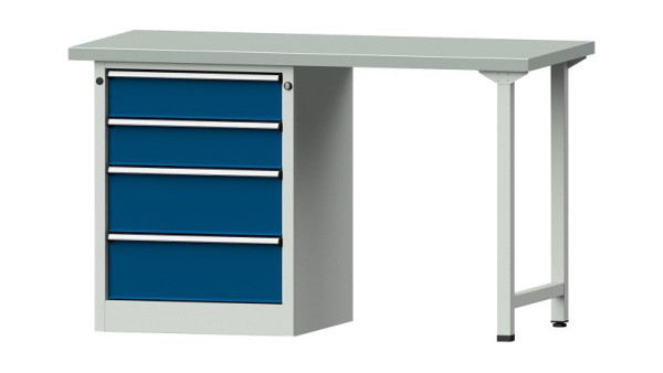 ANKE werkbanken combinatie werkbank, model 816 V, 1500 x 700 x 890 mm, RAL 7035/5010, ZBP 40 mm, 415.013
