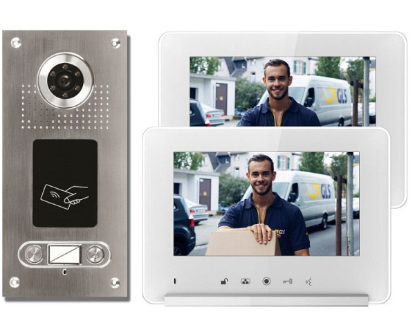 Anthell Electronics 2-familie RFID-kleurenvideo-intercomset met beeldopslag, met 2x 7-inch monitor, CKA2-690S1-2