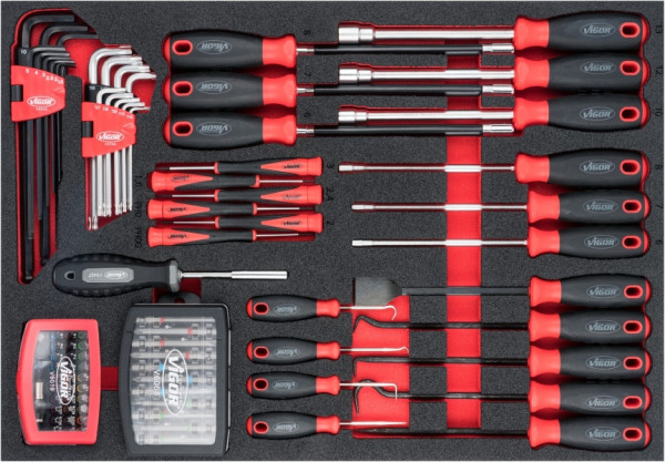 VIGOR schroevendraaier en bit set, aantal gereedschappen: 97, V6814