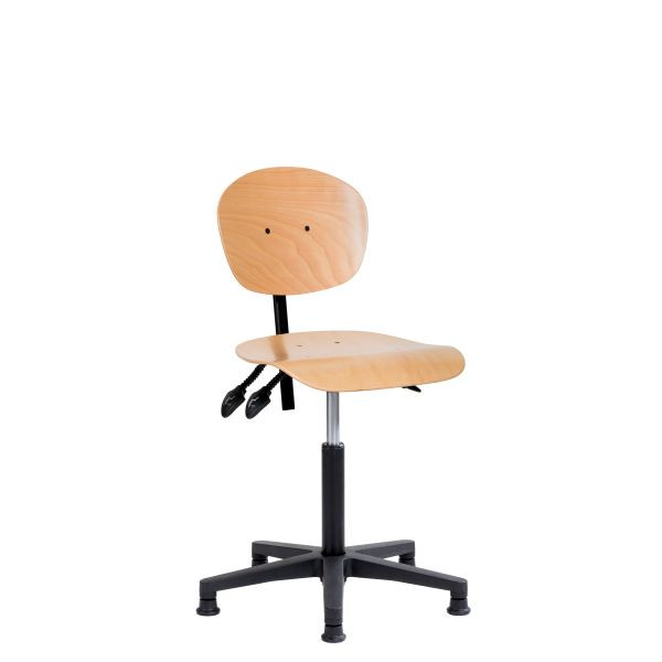 SOFAME werkstoel NATUR met glijders, zithoogte 53-79, met zitdiepteverstelling, aluminium onderstel, W050050044