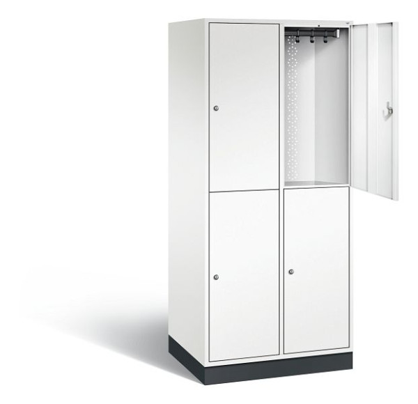 C+P locker dubbellaags XL Intro, H1950xB820xD590mm, kleur: verkeerswit, 8270-203 S10052