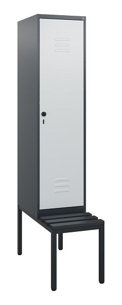 C+P luierkastje Classic PLUS, met onderbank, 1950x400x815mm, 7016/7035, draaigrendel, 0800505-12 S10043