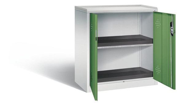 C+P klimaatkast Acurado, H1000xW930xD500mm, kleur: lichtgrijs / reseda groen, verzonken handgreep, 8821-316 S10077