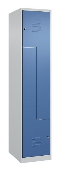 C+P Z-Spind Classic PLUS, 2 Abteile, 1850x400x500mm, 7035/5023, Zylinderschlösser, 080003-122 S10000