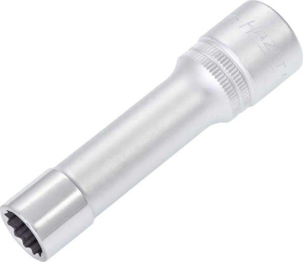 Hazet dop, bi-hex, hol vierkant 12,5 mm (1/2 inch), 12 mm, lang type met karteling, 900TZ-12