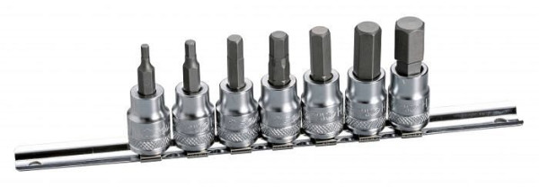 Boxo 3/8" zeskantbit dopsleutelset op clipstrip 8 stuks, B-H3807R