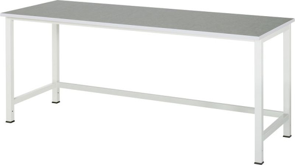 RAU werktafel serie 900, gemarmerd universeel/linoleum bekleding, 2000x825x800 mm, 03-900-1-L25-20.12