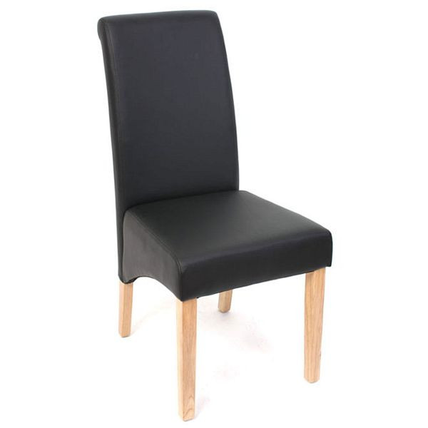 Mendler set van 2 eetkamerstoelen keukenstoelen stoel M37, kunstleer mat, zwart, lichte voet, 22307