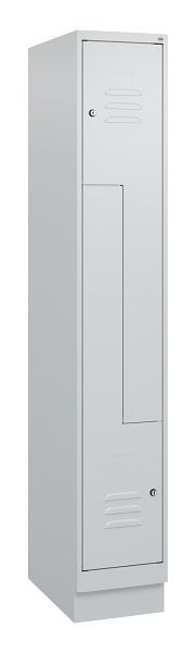 C+P Z-Spind Classic PLUS, Sockel, 2 Abteile, 1800x300x500mm, 7035/7035, Zylinderschlösser, 0800237-102 S10024