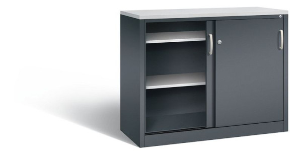C+P dressoir met schuifdeuren Acurado, H1000xB1200xD500mm, kleur: antracietgrijs, beugelgreep, 2056-00 S10125