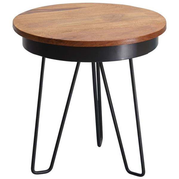 Wohnling bijzettafel 43 x 45 x 43 cm sheeshamhout metaal, WL5.680