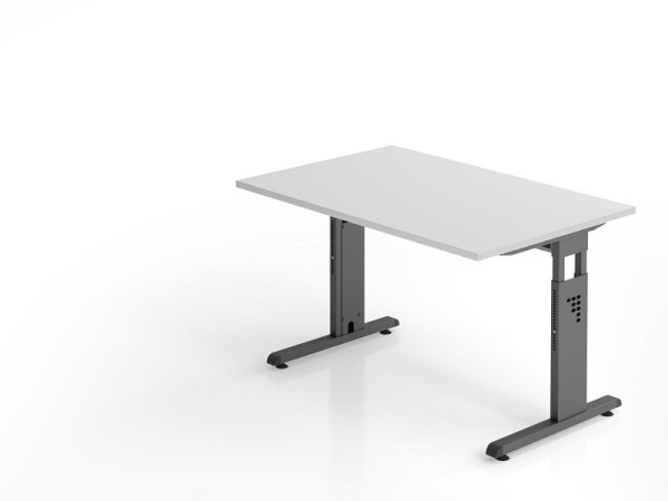 Hammerbacher bureau OS12, 120 x 80 cm, blad: grijs, 25 mm dik, 2 mm ABS rand, rechthoekige vorm, VOS12/5/G