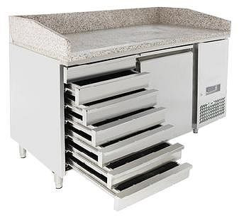 gel-o-mat Pizza Kühltisch, Modell EPF3490GR mit 1 Tür und 7 Schubladen, 52PKT.2GL.7
