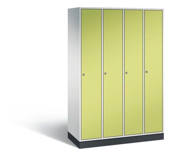 C+P locker Intro, 4 compartimenten, H1950B1220D490 mm, Lichtgrijs/Viridin groen, 8170-401 S10035