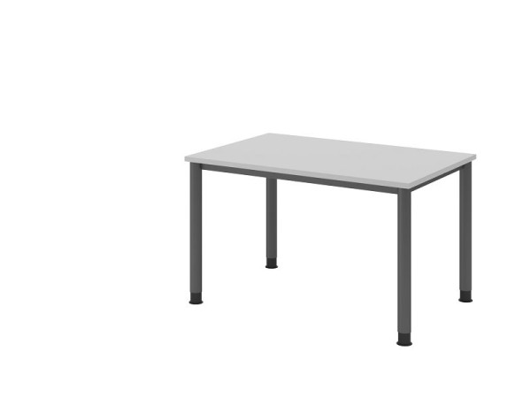 Hammerbacher bureau HS12, 120 x 80 cm, blad: grijs, 25 mm dik, 4-poots frame in grafiet, werkhoogte 68,5-81cm, VHS12/5/G