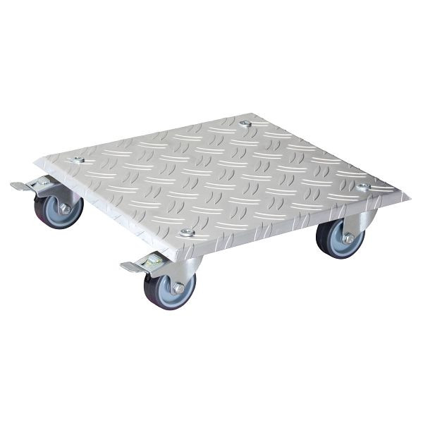 WAGNER Multi Roller ALASKA 280x280mm, Riffelblech 4 Apparaterollen, Raddurchmesser 50mm, soft, 2x Feststellbremse, Tragkraft 150kg, 20700401