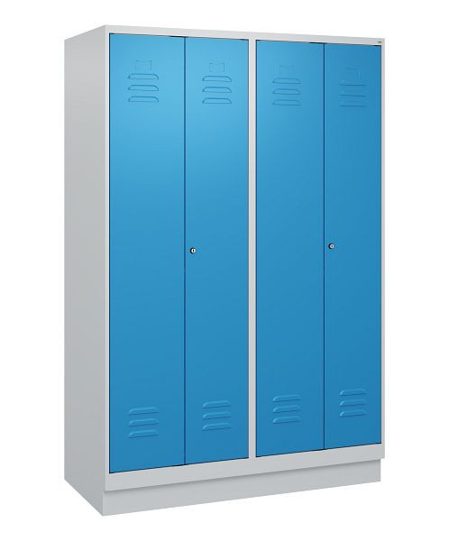 C+P luierkluis Classic PLUS SW, onderstel, 4 vakken, 1800x1200x500mm, 7035/5012, cilindersloten, 0800227-40 S10019